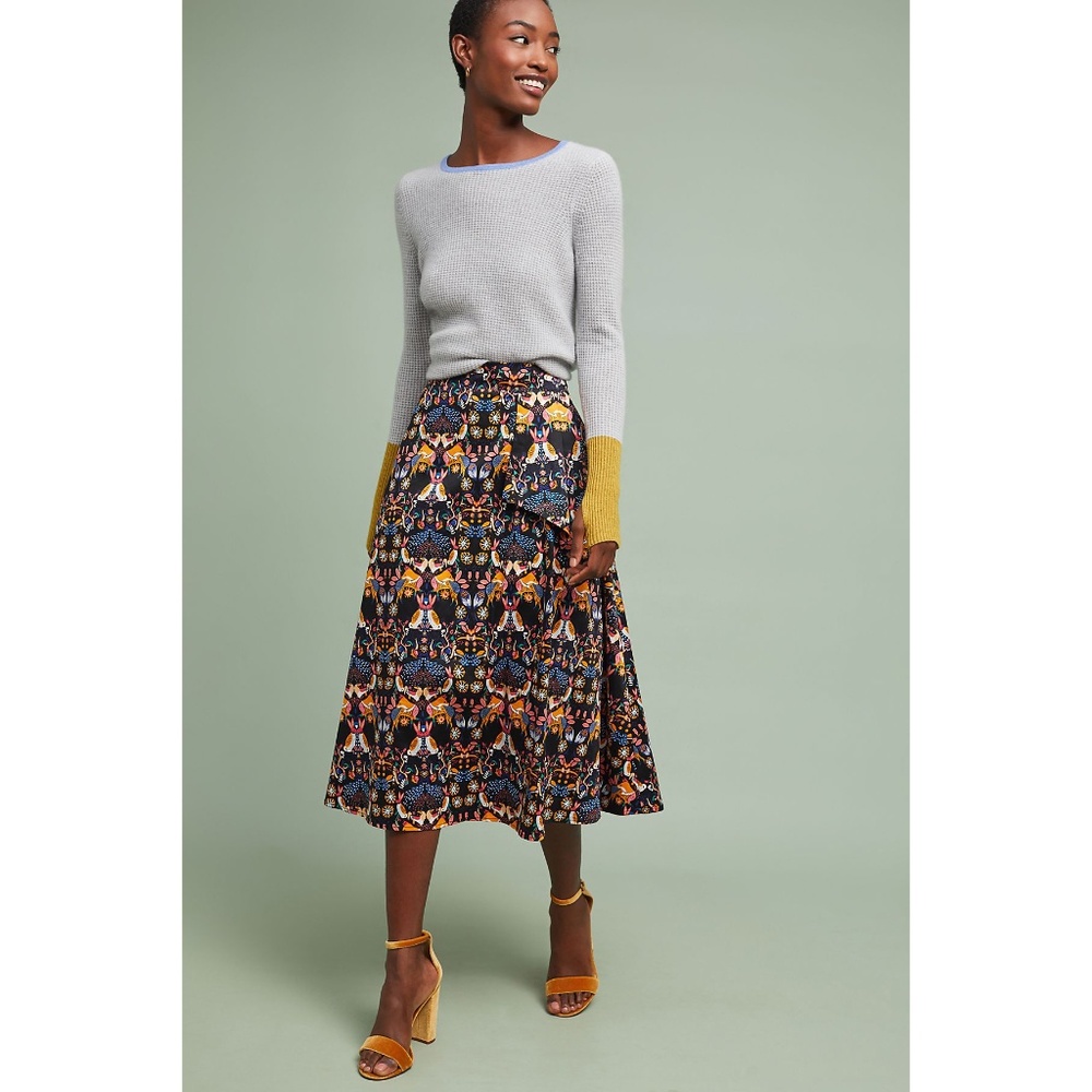 Whimsy Midi Skirt Anthro Eva Franco a-line